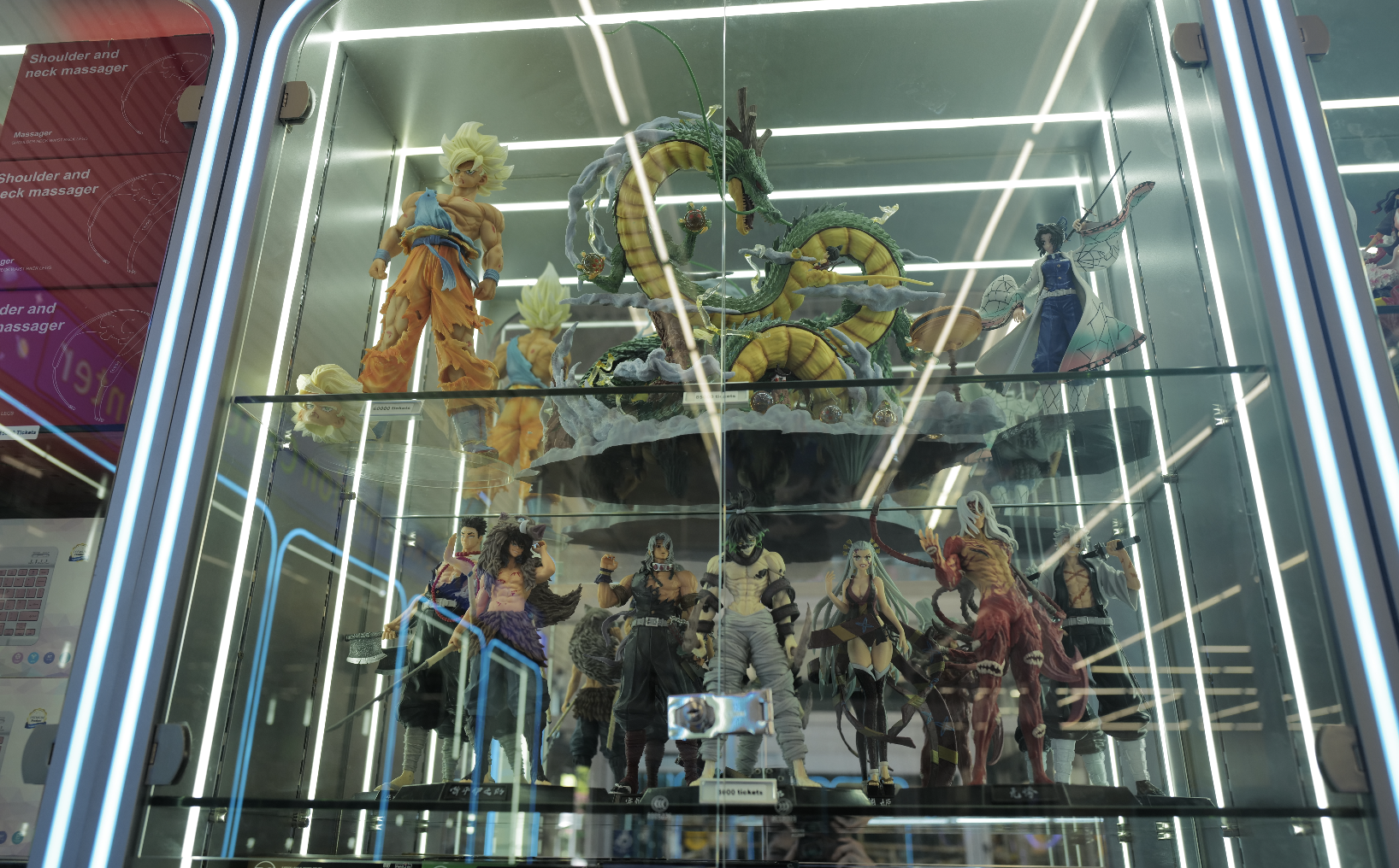 Anime figure display case at the gift centre